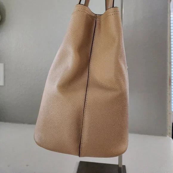 Euc Coach Kitt Carryall Tan Leather Shoulder Bag Handbag